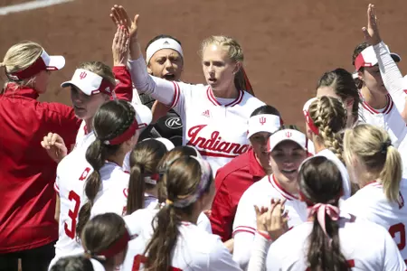 BLOOMINGTON, IN - APRIL 29, 2018 - during the game against Michigan Wolverines  and the Indiana Hoosiers at Andy Mohr Field in Bloomington, IN. Photo By Craig Bisacre/Indiana Athletics