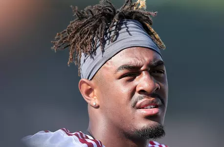 BLOOMINGTON, IN - AUGUST 06, 2018 - wide receiver Whop Philyor #22 of the Indiana Hoosiers during Indiana football fall camp in Bloomington, IN. Photo By Missy Minear/Indiana Athletics