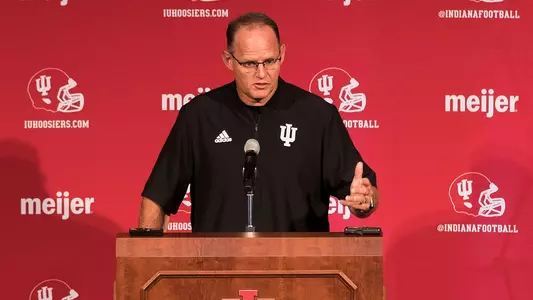 BLOOMINGTON, IN - AUGUST 02, 2018 - Indiana Hoosiers Head Coach Tom Allen during football media day in Bloomington, IN. Photo By Missy Minear/Indiana Athletics
