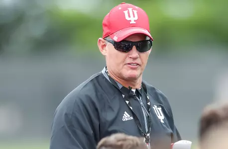 BLOOMINGTON, IN - AUGUST 03, 2018 - Indiana Hoosiers Head Coach Tom Allen during the first fall camp practice of 2018 in Bloomington, IN. Photo By Missy Minear/Indiana Athletics