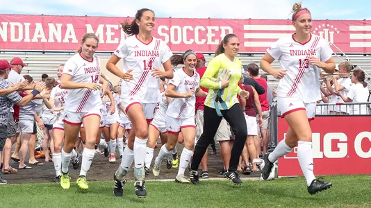 BLOOMINGTON, IN - SEPTEMBER 16, 2018 - Indiana Hoosier Women's Soccer Team  during the game against the Michigan State Spartans and the Indiana Hoosiers at Bill Armstrong Stadium in Bloomington, IN. Photo By Lydia Knoll/Indiana Athletics