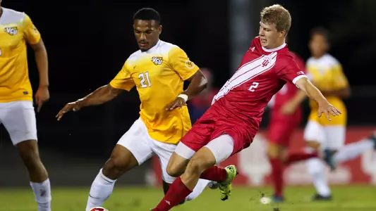 BLOOMINGTON, IN - SEPTEMBER 07, 2018 - Defender Jordan Kleyn #2 of the Indiana Hoosiers during the game against the VCU Rams and the Indiana Hoosiers at Bill Armstrong Stadium in Bloomington, IN. Photo By Craig Bisacre/Indiana Athletics