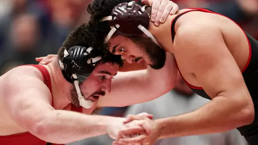 BLOOMINGTON, IN - JANUARY 13, 2019 - during the match between the Maryland Terrapins and the Indiana Hoosiers at the Wilkinson Hall in Bloomington, IN. Photo By Missy Minear/Indiana Athletics