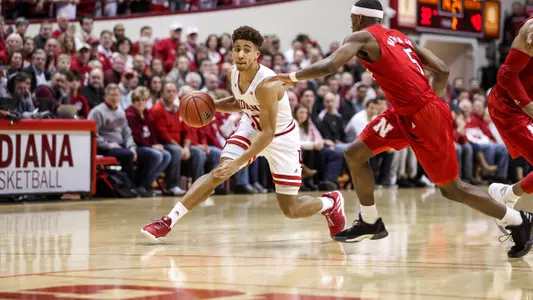 BLOOMINGTON, IN - JANUARY 14, 2019 - during the game against the Nebraska Huskers and the Indiana Hoosiers at Simon Skjodt Assembly Hall in Bloomington, IN. Photo By Missy Minear/Indiana Athletics