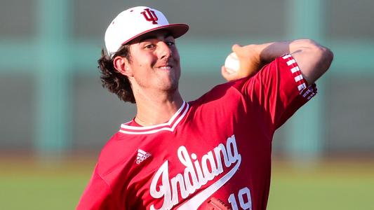 BLOOMINGTON, IN - MAY 08, 2018 - Left-handed pitcher Tommy Sommer #19 of the Indiana Hoosiers during the game against the Kentucky Wildcats and the Indiana Hoosiers at Bart Kaufman Field in Bloomington, IN Photo By Rebecca Mehling/Indiana Athletics