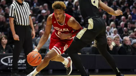 WEST LAFAYETTE, IN - JANUARY 19, 2019 - during the game between the Purdue Boilermakers and the Indiana Hoosiers at Mackey Arena in West Lafayette, IN. Photo By Craig Bisacre/Indiana Athletics