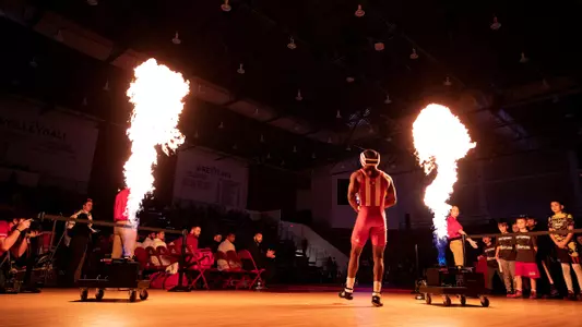 BLOOMINGTON, IN - FEBRUARY 09, 2019 - during the game between the Stanford Cardinal and the Indiana Hoosiers at the Wilkinson Hall in Bloomington, IN. Photo By Craig Bisacre/Indiana Athletics