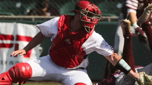 AUSTIN, TX - JUNE 01, 2018 - Catcher Ryan Fineman #29 of the Indiana Hoosiers during the NCAA Baseball Tournament Austin Regional game against the Texas A&M Aggies and the Indiana Hoosiers at UFCU Disch-Falk Field in Austin, TX. Photo By Craig Bisacre/Indiana Athletics