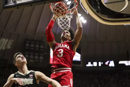 WEST LAFAYETTE, IN - JANUARY 19, 2019 - during the game between the Purdue Boilermakers and the Indiana Hoosiers at Mackey Arena in West Lafayette, IN. Photo By Craig Bisacre/Indiana Athletics