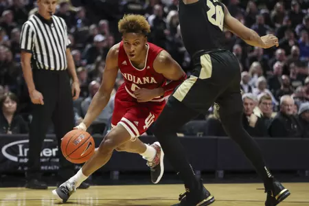 WEST LAFAYETTE, IN - JANUARY 19, 2019 - during the game between the Purdue Boilermakers and the Indiana Hoosiers at Mackey Arena in West Lafayette, IN. Photo By Craig Bisacre/Indiana Athletics