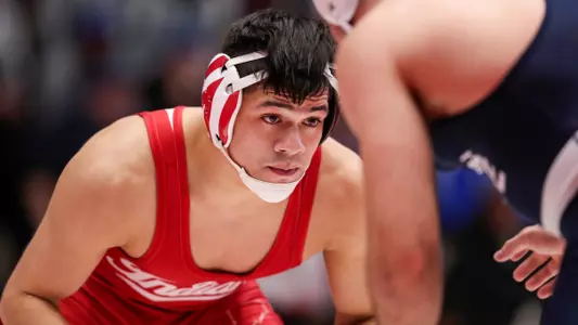 BLOOMINGTON, IN - JANUARY 27, 2019 - during the match between the Penn State Nittany Lions and the Indiana Hoosiers at Wilkinson Hall in Bloomington, IN. Photo By Craig Bisacre/Indiana Athletics