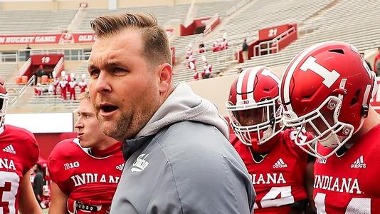 BLOOMINGTON, IN - NOVEMBER 24, 2018 - Indiana Hoosiers Linebackers Coach Kane Wommack during the game between the  Purdue Boilermakers and the Indiana Hoosiers at Memorial Stadium in Bloomington, IN. Photo By Craig Bisacre/Indiana Athletics