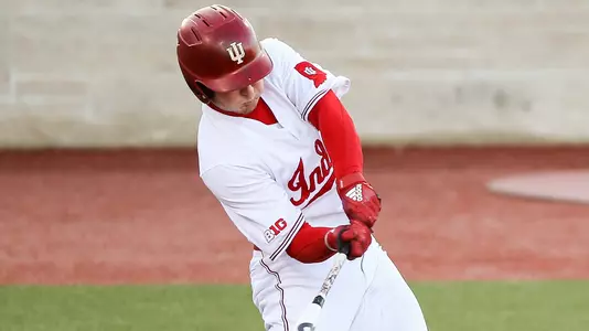 BLOOMINGTON, IN - MARCH 22, 2019 - Infielder Cole Barr #2 of the Indiana Hoosiers during the game against the Iowa Hawkeyes and the Indiana Hoosiers at Bart Kaufman Field in Bloomington, IN. Photo By Carter Waldron/Indiana Athletics