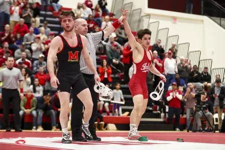 BLOOMINGTON, IN - JANUARY 13, 2019 -  during the match between the Maryland Terrapins and the Indiana Hoosiers at the Wilkinson Hall in Bloomington, IN. Photo By Craig Bisacre/Indiana Athletics