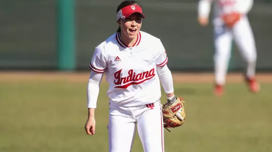 BLOOMINGTON, IN - MARCH 16, 2019 - utilitiy player Camryn Woodall of the Indiana Hoosiers during the game against the Northwestern Wildcats and the Indiana Hoosiers at Andy Mohr Field in Bloomington, IN. Photo By \201#2\
