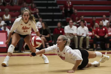 BLOOMINGTON, IN - AUGUST 30, 2019 - defensive specialist Bayli Lebo #4 of the Indiana Hoosiers during the game against Marshall in Bloomington, IN. Photo by Ben Green/Indiana Athletics