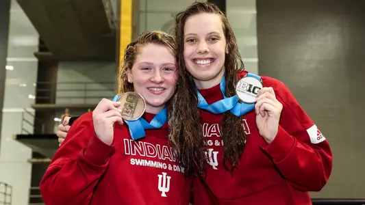 Noelle Peplowski and Emily Weiss B1G Podium