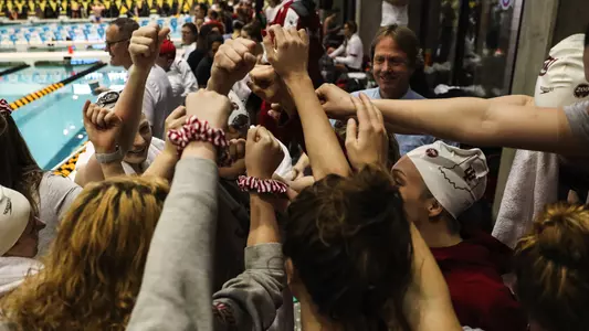 W-Swim Team Huddle