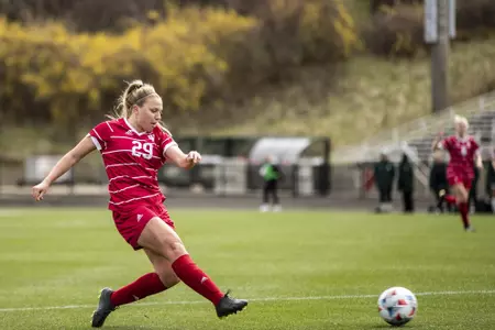 BLOOMINGTON, IN - MARCH 31, 2021 - midfielder Alaina Kalin #29 of the Indiana Hoosiers during the game between the Michigan State Spartans and the Indiana Hoosiers at Bill Armstrong Stadium in Bloomington, IN. Photo By Missy Minear/Indiana Athletics