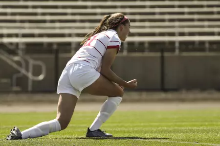 BLOOMINGTON, IN - MARCH 21, 2021 - forward Anna Bennett #11 of the Indiana Hoosiers during the game between the Wisconsin Badgers and the Indiana Hoosiers at Bill Armstrong Stadium in Bloomington, IN. Photo By Xavier Daniels/Indiana Athletics