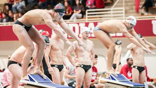 BLOOMINGTON, IN - October 01, 2022 -  during the meet with the Indiana Hoosiers at Counsilman-Billingsley Aquatics Center in Bloomington, IN. Photo By Chris Conaway
