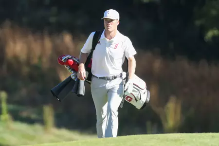 BLOOMINGTON, IN - September 30, 2022 - Harry Reynolds during practice at the Pfau Course in Bloomington, IN. Photo ByDalton Wainscott/Indiana Athletics