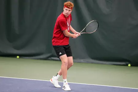 BLOOMINGTON, IN - April 17, 2022 - Ilya Tiraspolsky  during the match between the Nebraska Cornhuskers and the Indiana Hoosiers at IU Tennis Center in Bloomington, IN. Photo By Gretta Cohoon/Indiana Athletics