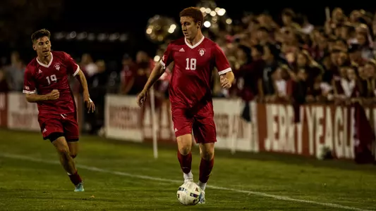 BLOOMINGTON, IN - OCTOBER 22, 2022 - forward Ryan Wittenbrink #18 of the Indiana Hoosiers during the game against the Kentucky Wildcats at Bill Armstrong Stadium in Bloomington, IN. Photo By \PJG#2\
