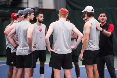 BLOOMINGTON, IN - April 01, 2022 - during the meet between the Ohio State Buckeyes and the Indiana Hoosiers at IU Tennis Center in Bloomington, IN. Photo By Sammy Nance/Indiana Athletics