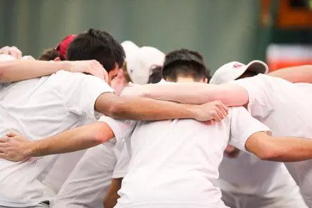 BLOOMINGTON, IN - February 5, 2022 -  during the match between the Yale Bulldogs and the Indiana Hoosiers at IU Tennis Center in Bloomington, IN. Photo By Gretta Cohoon\Indiana Athletics