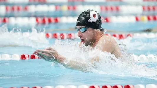 BLOOMINGTON, IN - October 01, 2022 -  during the meet with the Indiana Hoosiers at Counsilman-Billingsley Aquatics Center in Bloomington, IN. Photo By Chris Conaway