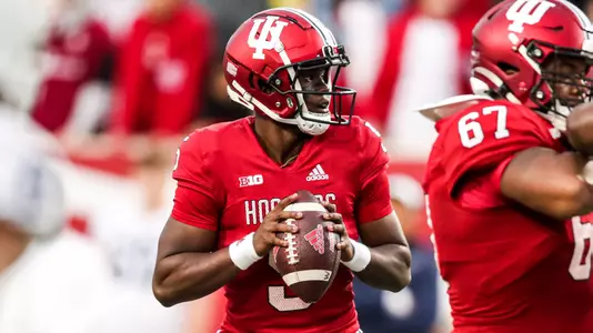 BLOOMINGTON, IN - NOVEMBER 05, 2022 - quarterback Dexter Williams II #5 of the Indiana Hoosiers during the game between the Penn Nittany Lions and the Indiana Hoosiers at Memorial Stadium in Bloomington, IN. Photo By Andrew Mascharka/Indiana Athletics
