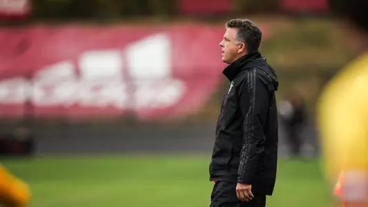 BLOOMINGTON, IN - OCTOBER 30, 2022 - Indiana Hoosiers Head Coach Todd Yeagley during the game between the Maryland Terrapins and the Indiana Hoosiers at Bill Armstrong Stadium in Bloomington, IN. Photo By \202#2\
