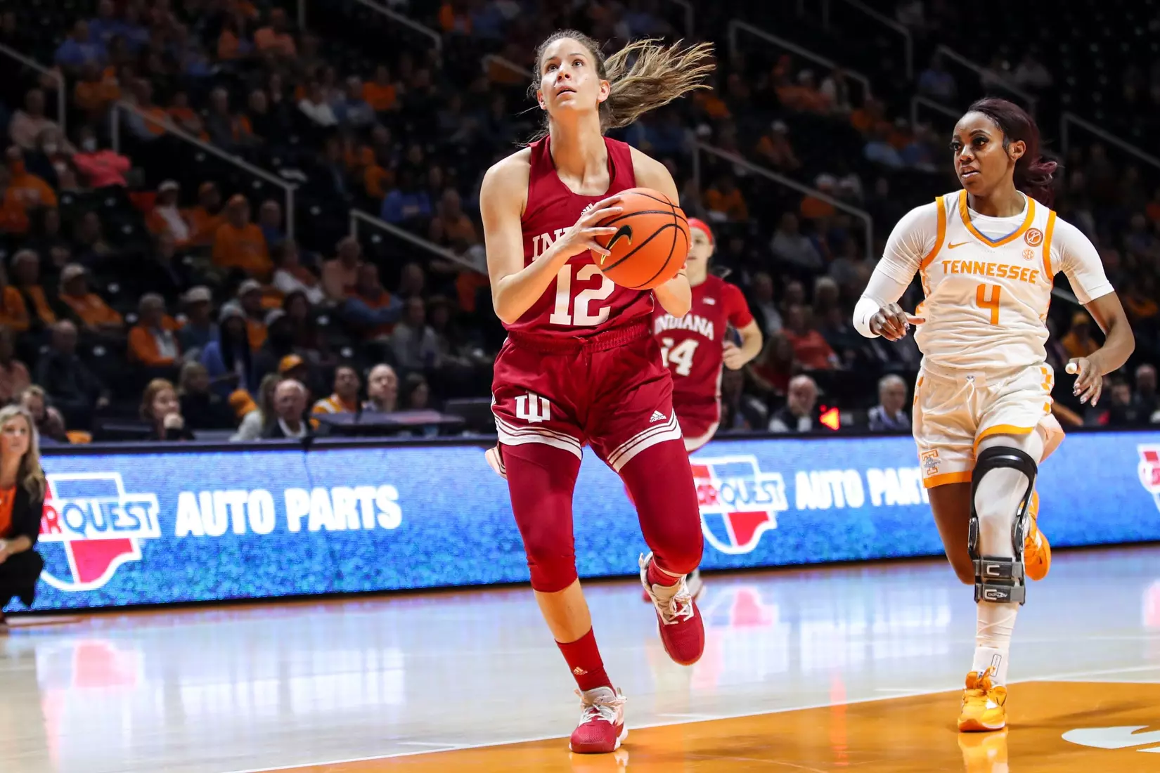 BLOOMINGTON, IN - November 14, 2022 - guard Yarden Garzon #12 of the Indiana Hoosiers during the game between the Tennessee Lady Vols and the Indiana Hoosiers at Simon Skjodt Assembly Hall in Bloomington, IN. Photo By Gracie Farrall\Indiana Athletics