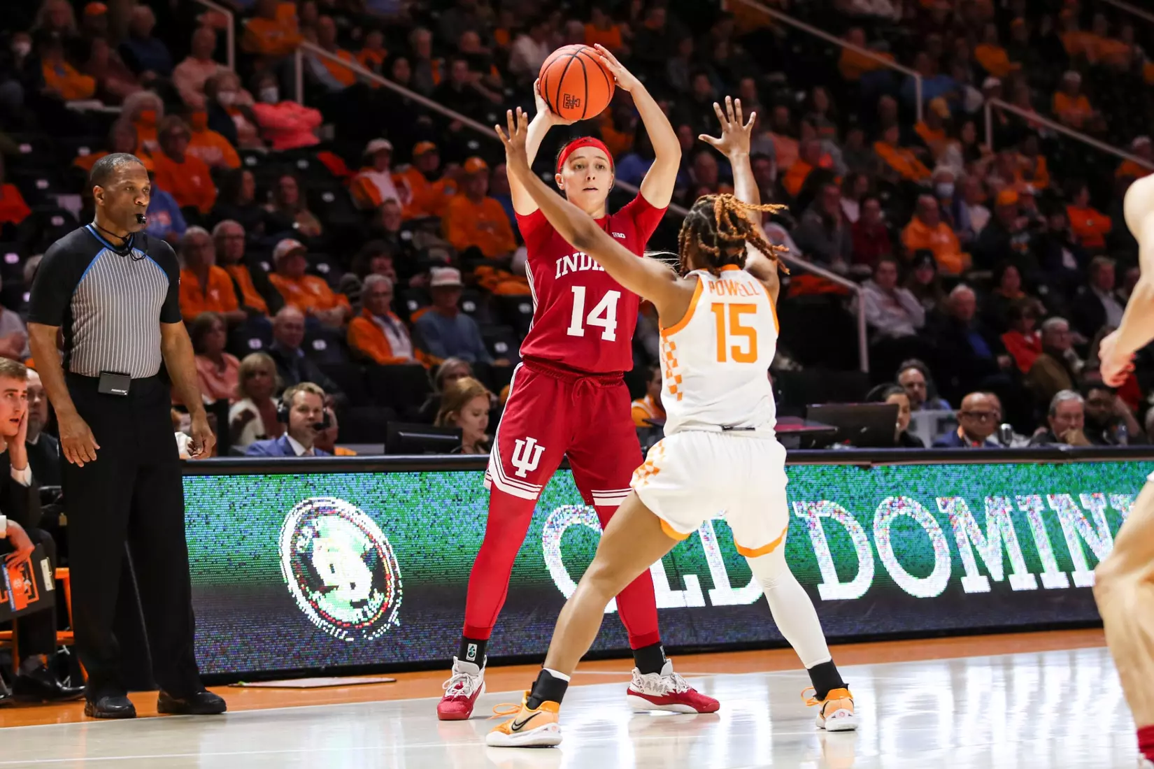 BLOOMINGTON, IN - November 14, 2022 - guard Sara Scalia #14 of the Indiana Hoosiers during the game between the Tennessee Lady Vols and the Indiana Hoosiers at Simon Skjodt Assembly Hall in Bloomington, IN. Photo By Gracie Farrall\Indiana Athletics