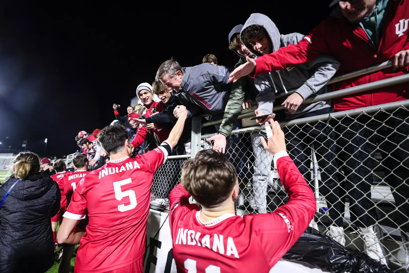 BLOOMINGTON, IN - December 09, 2022 - defender Nyk Sessock #11 of the Indiana Hoosiers and defender Daniel Munie #5 of the Indiana Hoosiers during the game against the Pittsburgh Panthers at WakeMed Stadium in Cary, NC. Photo By \CXD#2\