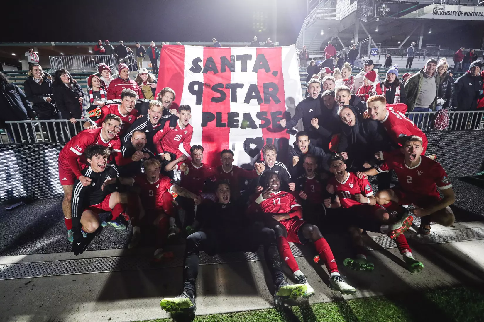 BLOOMINGTON, IN - December 09, 2022 - the Indiana Hoosiers Men’s Soccer Team during the game against the Pittsburgh Panthers at WakeMed Stadium in Cary, NC. Photo By \CXD#2\