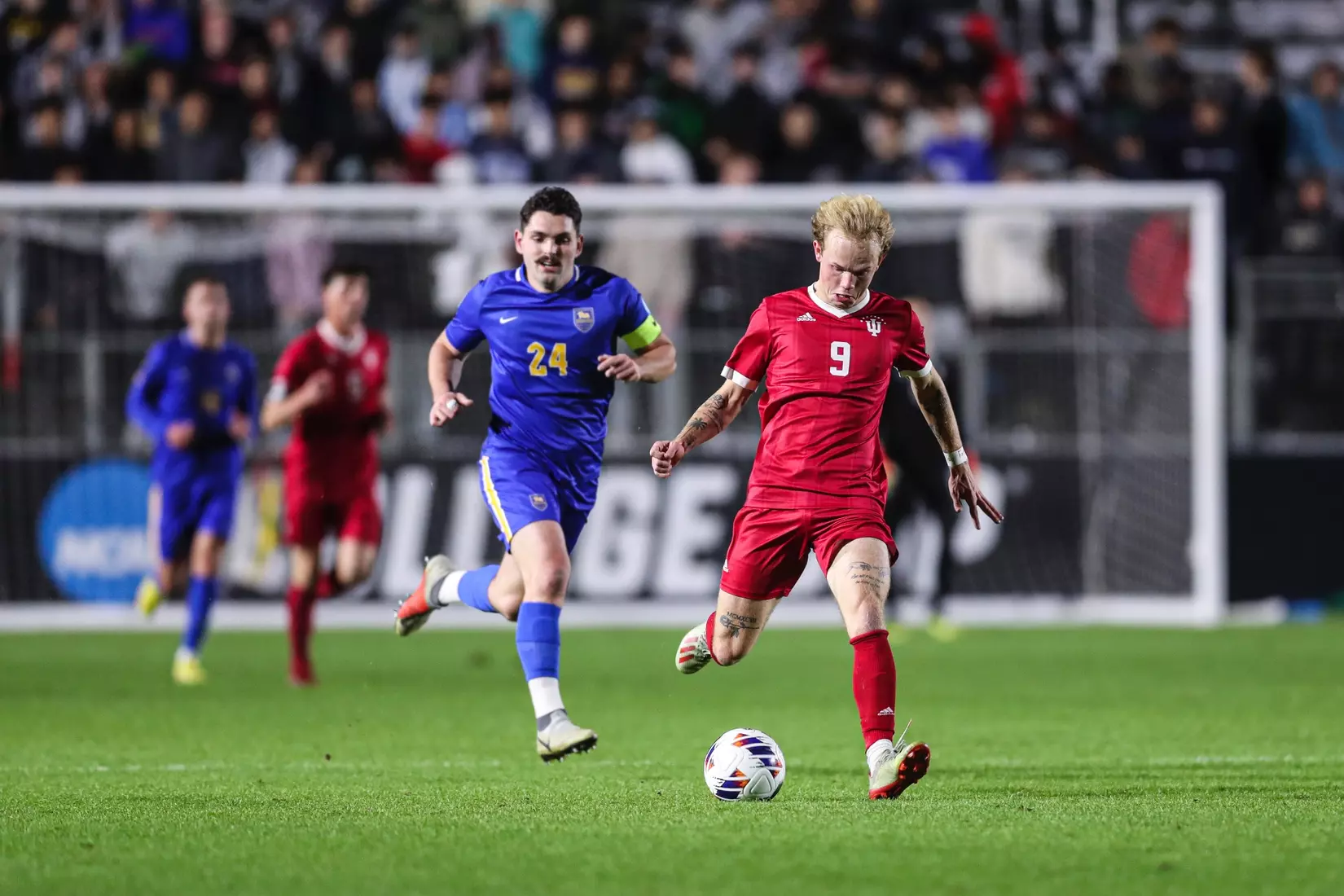 BLOOMINGTON, IN - December 09, 2022 - midfielder Samuel Sarver #9 of the Indiana Hoosiers during the game against the Pittsburgh Panthers at WakeMed Stadium in Cary, NC. Photo By \CXD#2\