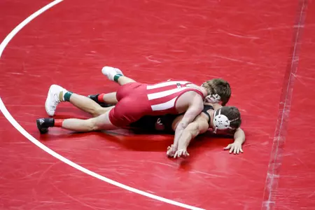 BLOOMINGTON, IN - November 18, 2022 - Graham Rooks during the meet between the Princeton Tigers and the Indiana Hoosiers at Assembly Hall in Bloomington, IN. Photo By Sammy Nance/Indiana Athletics
