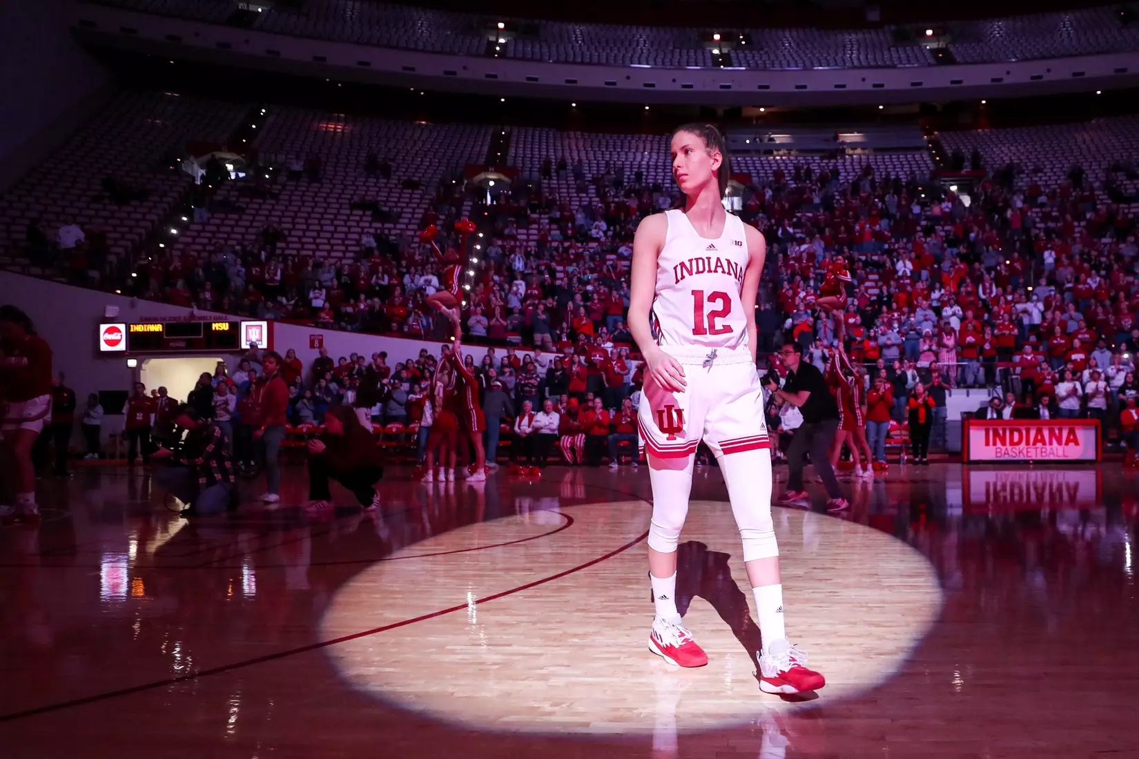 BLOOMINGTON, IN - December 18, 2022 - guard Yarden Garzon #12 of the Indiana Hoosiers during the game between the Morehead State Eagles and the Indiana Hoosiers at Simon Skjodt Assembly Hall in Bloomington, IN. Photo By Pearson Georges/Indiana Athletics