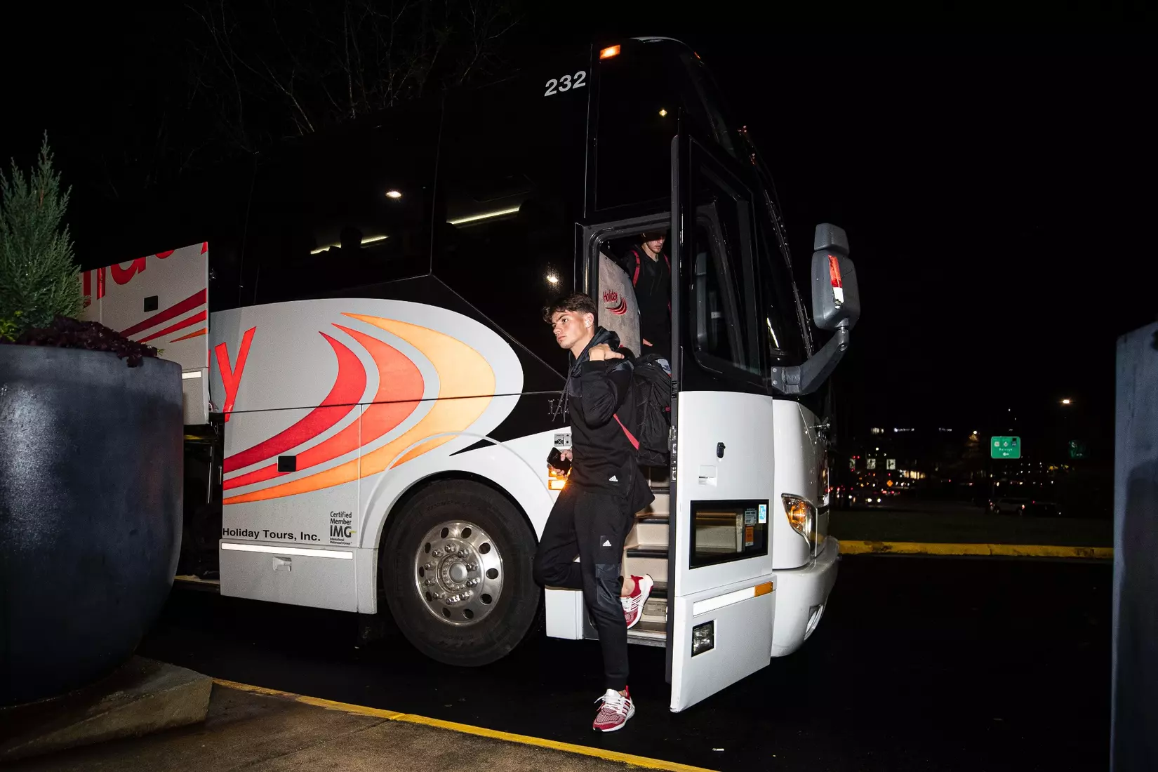 BLOOMINGTON, IN - December 07, 2022 - midfielder Luka Bezerra #15 of the Indiana Hoosiers arriving at the team Hotel in Cary, NC. Photo By \CXD#2\