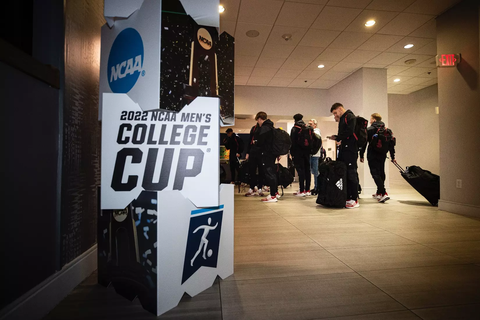 BLOOMINGTON, IN - December 07, 2022 - the Indiana Hoosiers Men’s Soccer Team arriving at the team Hotel in Cary, NC. Photo By \CXD#2\