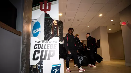 BLOOMINGTON, IN - December 07, 2022 - \msoc arriving at the team Hotel in Cary, NC. Photo By \CXD#2\