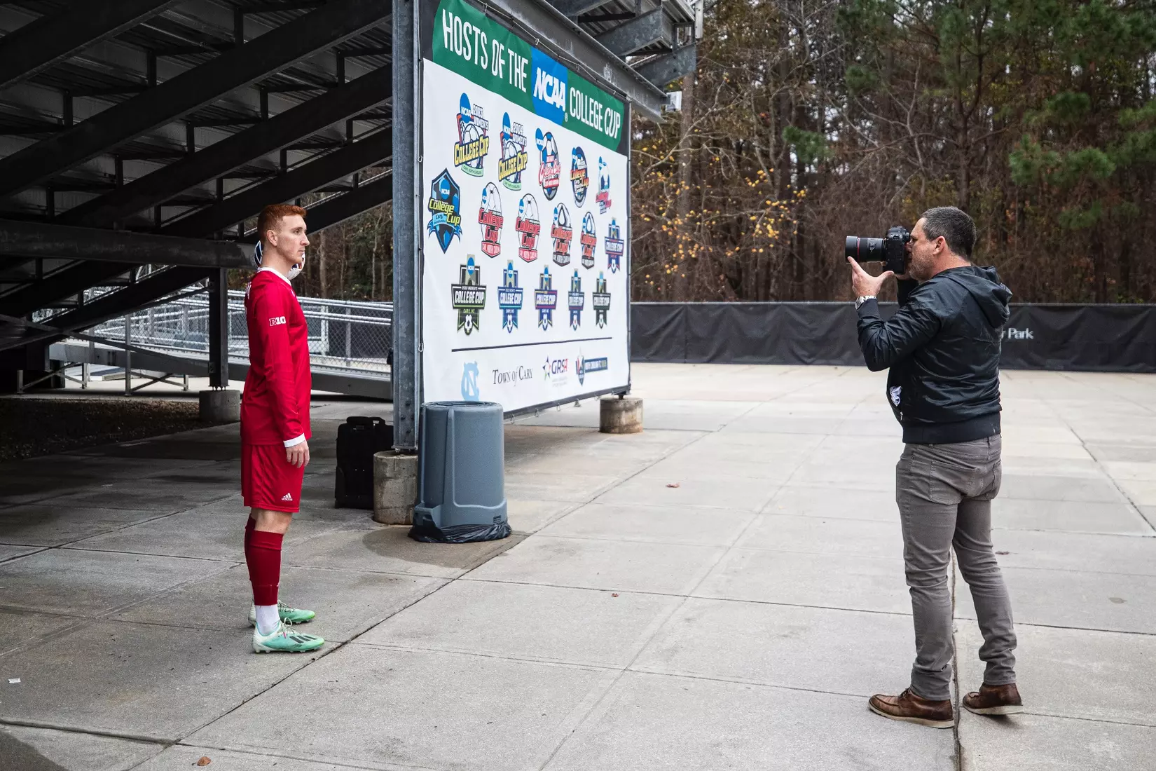 BLOOMINGTON, IN - December 08, 2022 - forward Ryan Wittenbrink #18 of the Indiana Hoosiers during practice at WakeMed Soccer Park in Cary, NC. Photo By \CXD#2\
