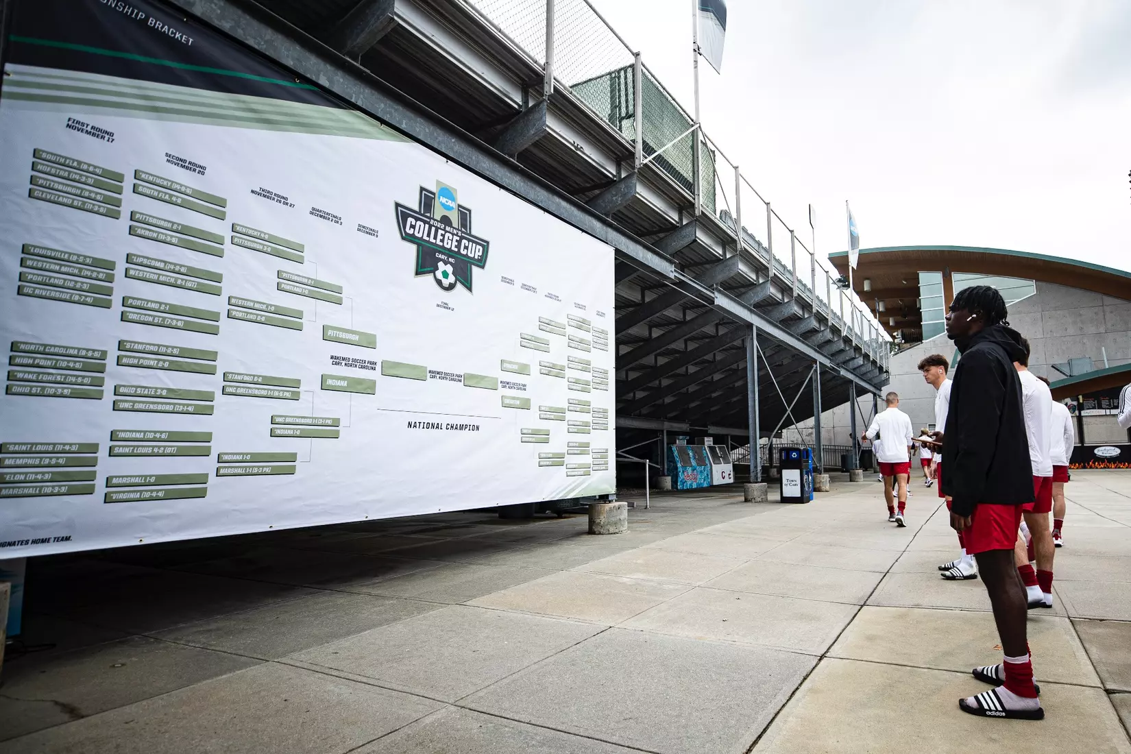 BLOOMINGTON, IN - December 08, 2022 - forward Herbert Endeley #17 of the Indiana Hoosiers during practice at WakeMed Soccer Park in Cary, NC. Photo By \CXD#2\