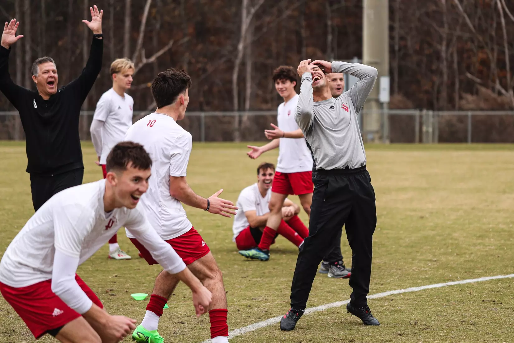 BLOOMINGTON, IN - December 08, 2022 - the Indiana Hoosiers Men’s Soccer Team during practice at WakeMed Soccer Park in Cary, NC. Photo By \GHF#2\