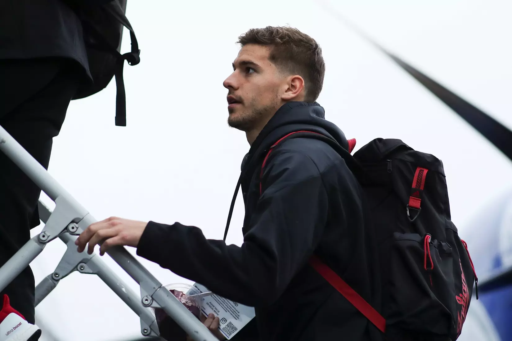 BLOOMINGTON, IN - December 07, 2022 - defender Brett Bebej #19 of the Indiana Hoosiers arriving at the team hotel in Cary, NC. Photo By \AWM#2\