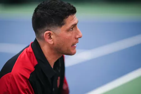 BLOOMINGTON, IN - April 01, 2022 - Jeremy Wurtzman during the meet between the Ohio State Buckeyes and the Indiana Hoosiers at IU Tennis Center in Bloomington, IN. Photo By Sammy Nance/Indiana Athletics