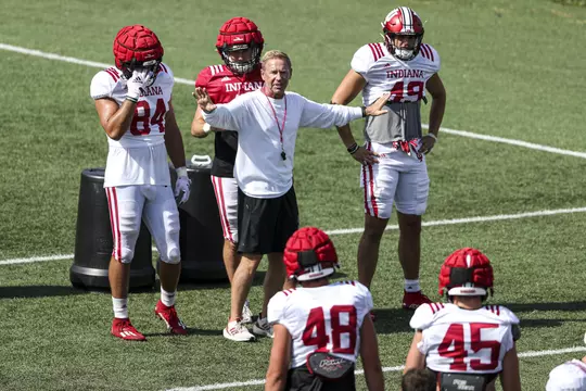 BLOOMINGTON, IN - AUGUST 10, 2022 - Kevin Wright during practice and the Indiana Hoosiers at Mellencamp Field in Bloomington, IN. Photo By Andrew Mascharka/Indiana Athletics