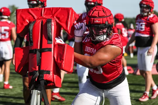BLOOMINGTON, IN - August 03, 2022 - defensive lineman Nick James #99 of the Indiana Hoosiers during Fall Camp at John Mellencamp Pavillion in Bloomington, IN. Photo By Rachel Gillam/Indiana Athletics